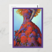 ファンタジーレッドローズ結婚ズドレスゴシック花嫁 ポストカード (正面/裏面)