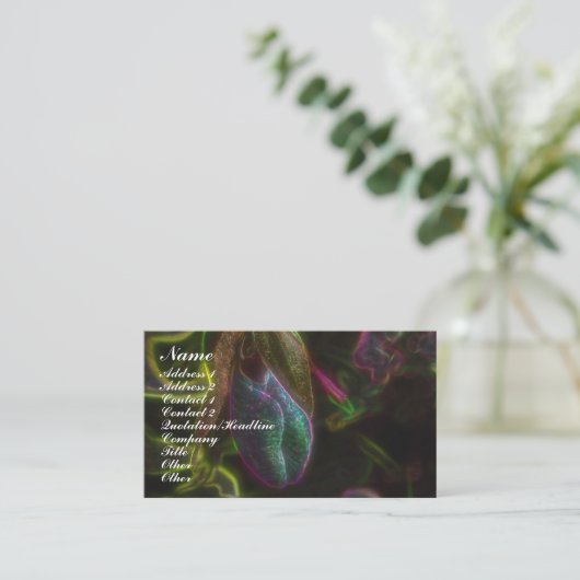 ファンタジーレディスリッパーオーキッドフラワービジネスカード 名刺 (スタンド正面)