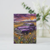 ファンタジーレトロパープルヴェッキルインザマウンテンメドウ ポストカード (スタンド正面)