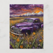 ファンタジーレトロパープルヴェッキルインザマウンテンメドウ ポストカード (正面)