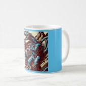 ファンタジーロボットのアニメ – Woodcut 3 コーヒーマグカップ (正面右)