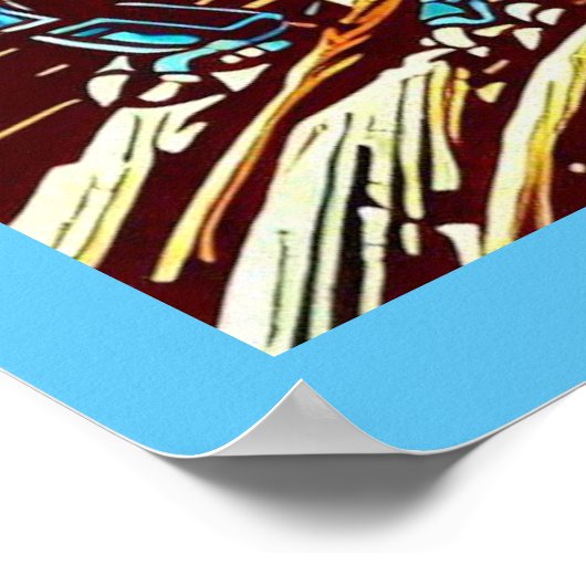 ファンタジーロボットのアニメ – Woodcut 3 ポスター (角)