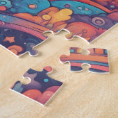 ファンタジーワールドカラフル魔法スカイかわいい月 ジグソーパズル (側面)