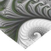 ファンタジーワールドグリーンとグレーの抽象芸術フラクタル・アート ショートテーブルランナー (コーナー)