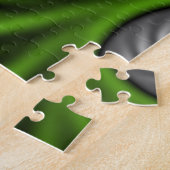 ファンタジーワールドグリーンとグレーの抽象芸術フラクタル・アート ジグソーパズル (側面)