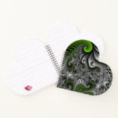 ファンタジーワールドグリーンとグレーの抽象芸術フラクタル・アート ノートブック (内部)