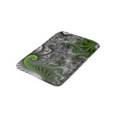 ファンタジーワールドグリーンとグレーの抽象芸術フラクタル・アート バスマット (アングル)