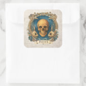 ファンタジーヴィンテージアクエリアス〔占星術の〕十二宮図標識ユニークスカル スクエアシール (バッグ)