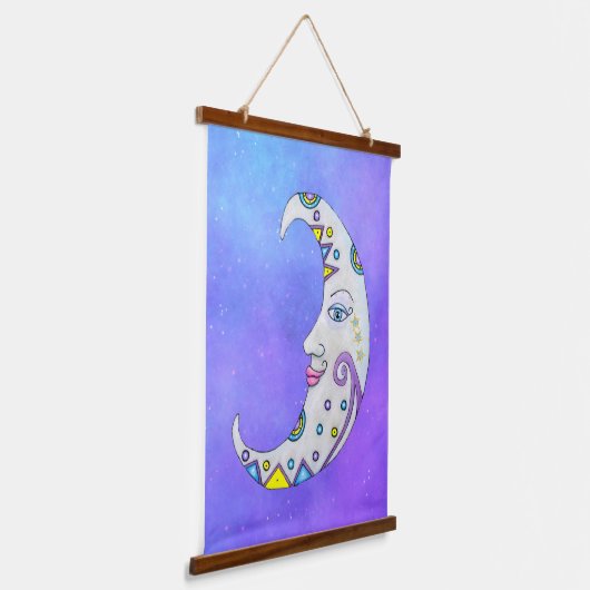 ファンタジー三日月抽象芸術カラフルシェイプ空 吊り下げ型タペストリー (傾斜あり)