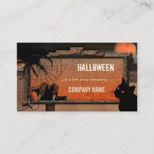 ファンタジー不気味ハロウィーン名刺 名刺 (正面)