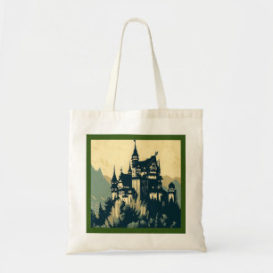 ファンタジー中世の城 – ウッドカット1 トートバッグ