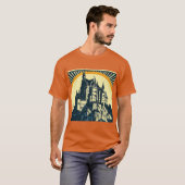 ファンタジー中世の城 – ウッドカット3 Tシャツ (正面フル)