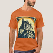 ファンタジー中世の城 – ウッドカット3 Tシャツ (正面)