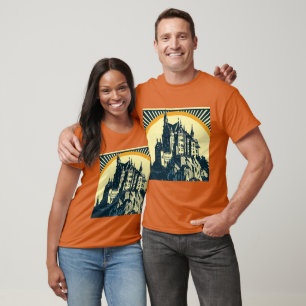 ファンタジー中世の城 – ウッドカット3 Tシャツ