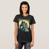 ファンタジー中世の城 – ウッドカット3 Tシャツ (正面フル)