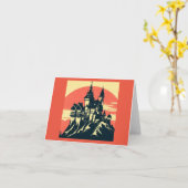 ファンタジー中世の城 – ウッドカット4 カード (黄色い花)