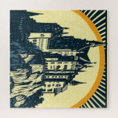 ファンタジー中世の城 – 日本のウッドカットスタイル( ジグソーパズル (横)