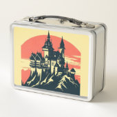 ファンタジー中世の城 – 日本のウッドカットスタイル( メタルランチボックス (裏面)