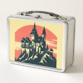 ファンタジー中世の城 – 日本のウッドカットスタイル( メタルランチボックス (正面)