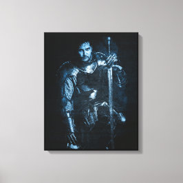 ファンタジー中世の戦士インアーマーイラストレーション キャンバスプリント