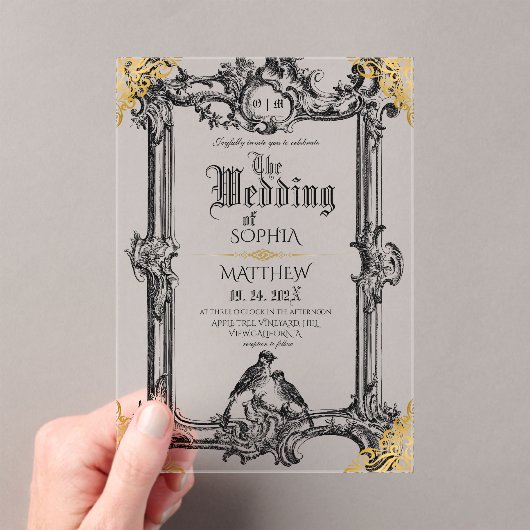ファンタジー中世の結婚式 アクリル招待状 (インサイチュ (ポータブル))