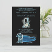 *~*ファンタジー中世の騎士の城階段結婚の 招待状 (スタンド正面)