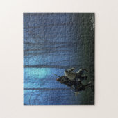 ファンタジー中世の騎士の月明かりの中 ジグソーパズル (縦)