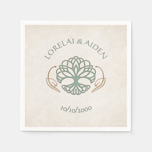 ファンタジー中世ケルト結婚チック スタンダードカクテルナプキン (正面)