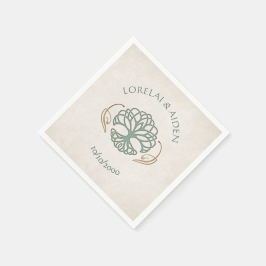 ファンタジー中世ケルト結婚チック スタンダードカクテルナプキン (角)
