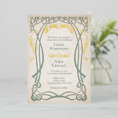 ファンタジー中世ケルト結婚チック 箔招待状 (立ち正面)