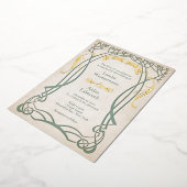 ファンタジー中世ケルト結婚チック 箔招待状 (回転した状態)