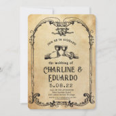 ファンタジー中世版木、銅版、版画アート結婚式招待状 招待状 (正面)