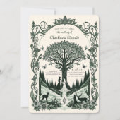 ファンタジー中世版木、銅版、版画アー結婚ト 招待状 (正面)