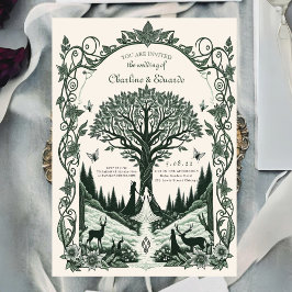 ファンタジー中世版木、銅版、版画アー結婚ト 招待状