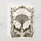 ファンタジー中世版木、銅版、版画アー結婚ト 招待状 (正面)