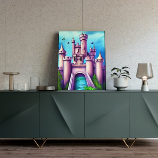 ファンタジー中世絵画城のポスター ポスター