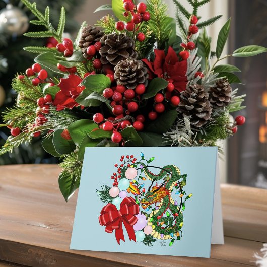 ファンタジー中国のドラゴン クリスマスリース ファンタジー カード