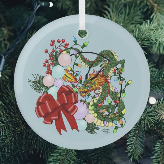 ファンタジー中国のドラゴン クリスマスリース ファンタジー ガラスオーナメント