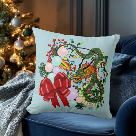 ファンタジー中国のドラゴン クリスマスリース ファンタジー クッション