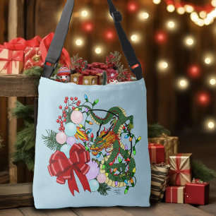ファンタジー中国のドラゴン クリスマスリース ファンタジー クロスボディバッグ