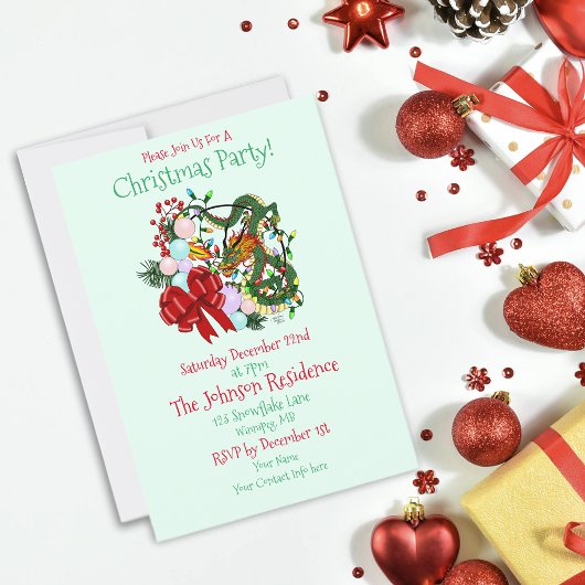 ファンタジー中国のドラゴン クリスマスリース ファンタジー 招待状
