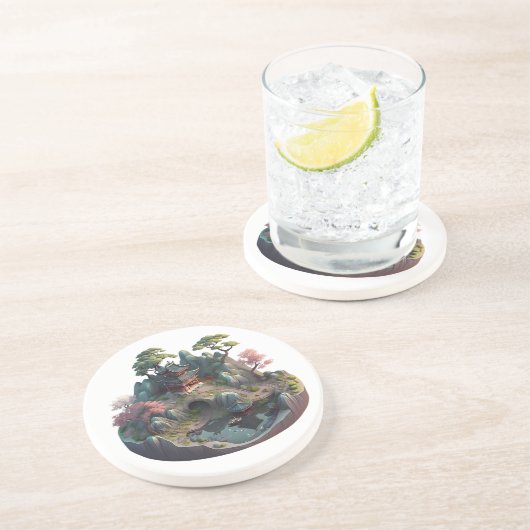 ファンタジー中国の3Dランドスケープ砂岩コースター コースター (側面)