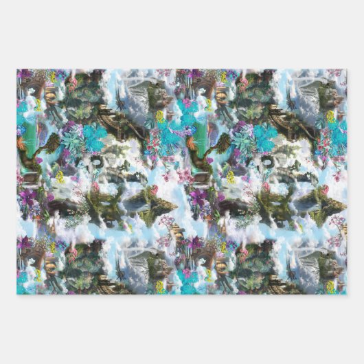 ファンタジー中雲の他の世界 ラッピングペーパーシート (正面)