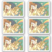 ファンタジー人魚の姉妹が秘密の知恵を共有 シール (正面)