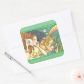 ファンタジー人魚の姉妹が秘密の知恵を共有 スクエアシール (封筒)