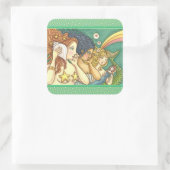 ファンタジー人魚の姉妹が秘密の知恵を共有 スクエアシール (バッグ)