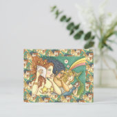 ファンタジー人魚の姉妹が秘密の知恵を共有 ポストカード (スタンド正面)