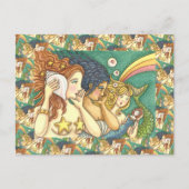 ファンタジー人魚の姉妹が秘密の知恵を共有 ポストカード (正面)