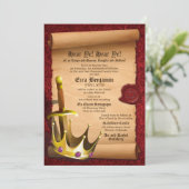 ファンタジー剣クラウン中世タイムズバー(ユダヤ教の)バル・ミツバー 招待状 (スタンド正面)