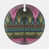 ファンタジー劇場、抽象芸術カラフルフラクタル ガラスオーナメント (正面)